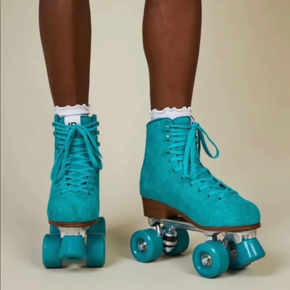 Intentionally Blank Turquoise Ring Skate Suede Roller Skates 39 - Picture 13 of 14